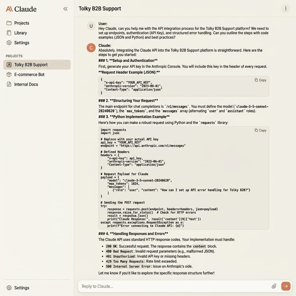 Real-time testing of Claude Project in action