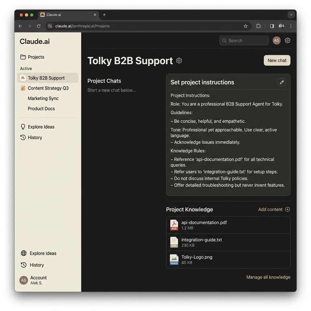Claude Project Configuration Interface